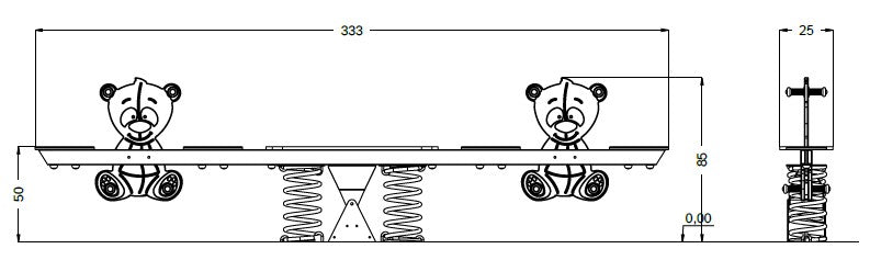Pružinová vahadlová houpačka Panda Duo 0670