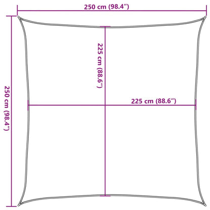 Stínící plachta čtvercová - 2,5x2,5 m