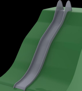 Terénní nerezová skluzavka šíře 50 cm - s nástupní výškou 2,5m