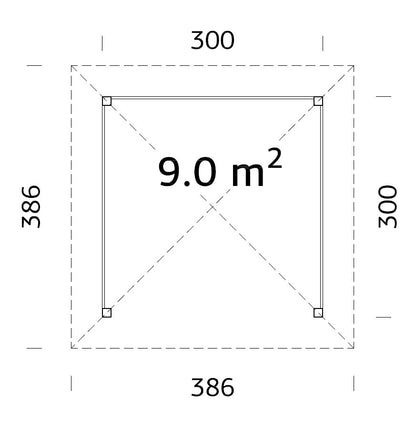 Zahradní altán Betty 9,0 m2