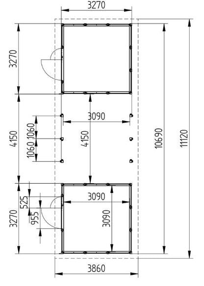 Zahradní altán Herold A 33110 (9,6 + 14,1 + 9,6 m2)