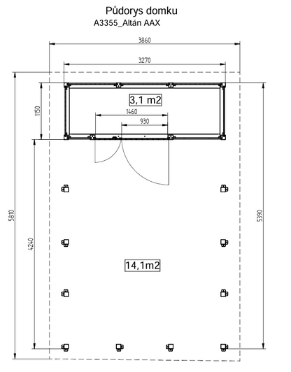 Zahradní Altán  HEROLD A3355 AAX (3,1 + 14,1  m2)