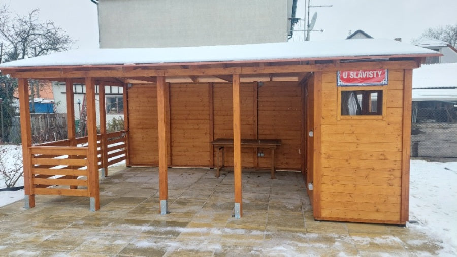 Zahradní Altán  HEROLD A3355 AAX Plus s boční stěnou  (3,1 + 14,1  m2)