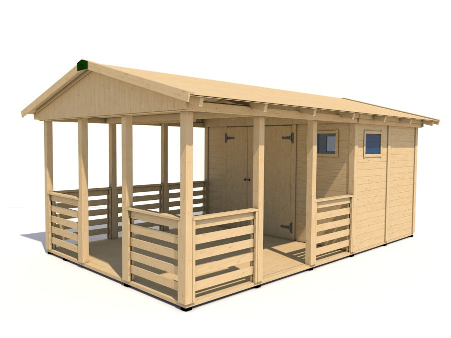 Zahradní altán Herold A3355 B s terasovou podlahou (6,3 + 9,6 m2)