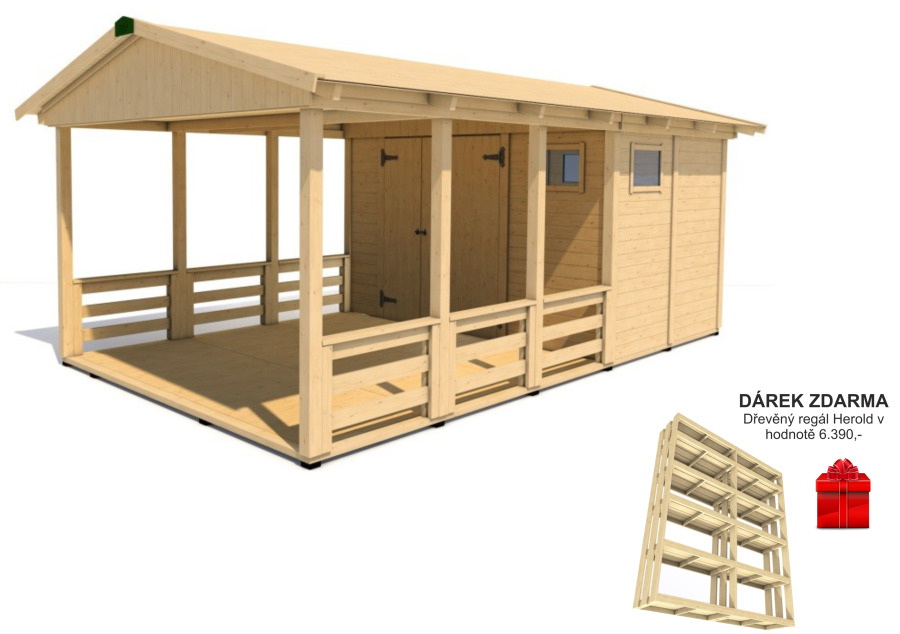 Zahradní altán Herold A3355 B s terasovou podlahou (6,3 + 9,6 m2)