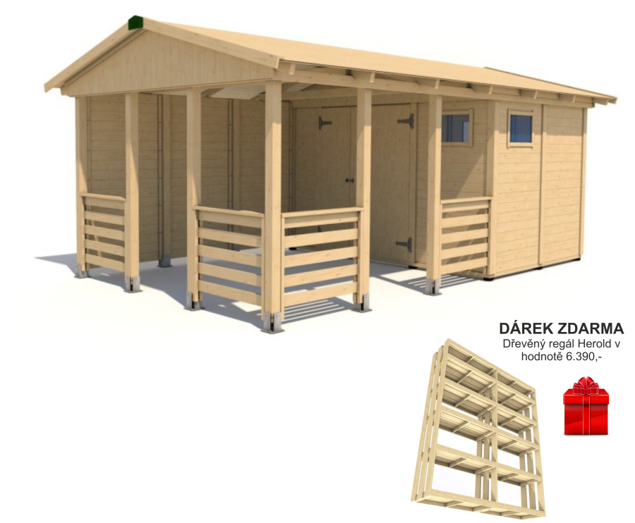 Zahradní altán Herold A3355 BX Plus s boční stěnou (6,3 + 9,6 m2)