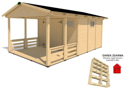 Zahradní altán Herold A3355 C s terasovou podlahou (9,6 + 6,3 m2)