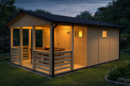 Zahradní altán Herold A3355 C s terasovou podlahou (9,6 + 6,3 m2)