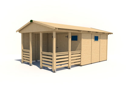 Zahradní altán Herold A3355 C X Plus s boční stěnou (9,6 + 6,3 m2)