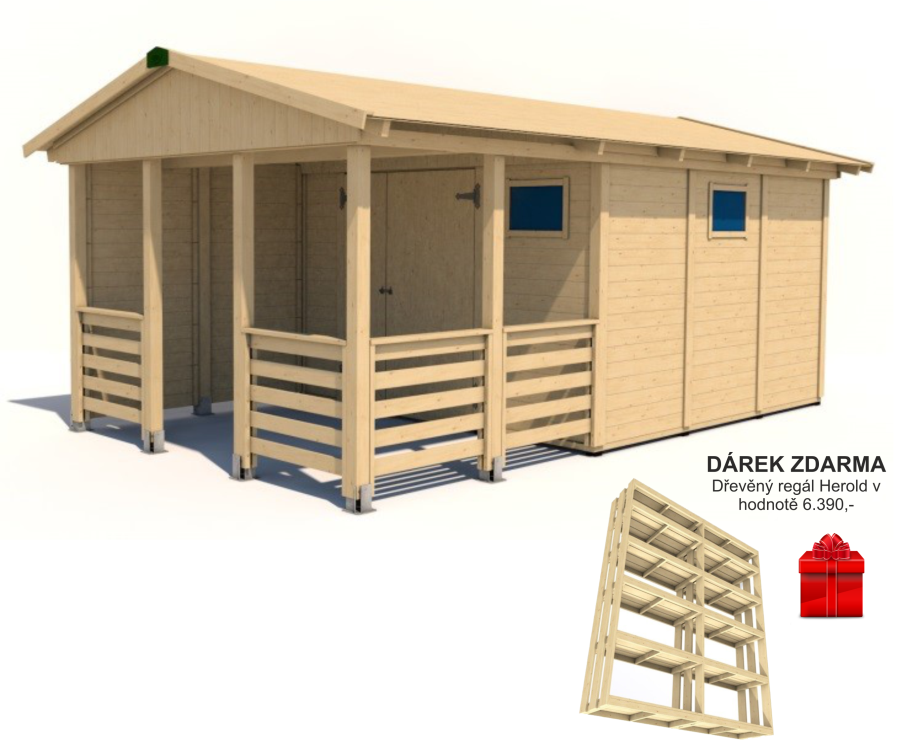 Zahradní altán Herold A3355 C X Plus s boční stěnou (9,6 + 6,3 m2)