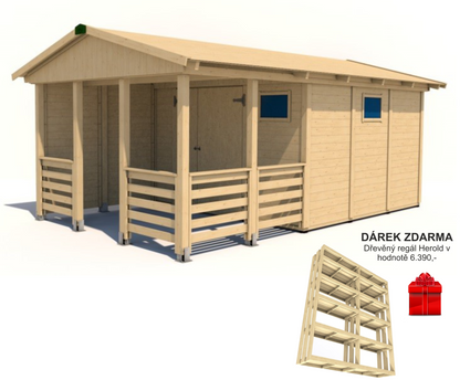 Zahradní altán Herold A3355 C X Plus s boční stěnou (9,6 + 6,3 m2)