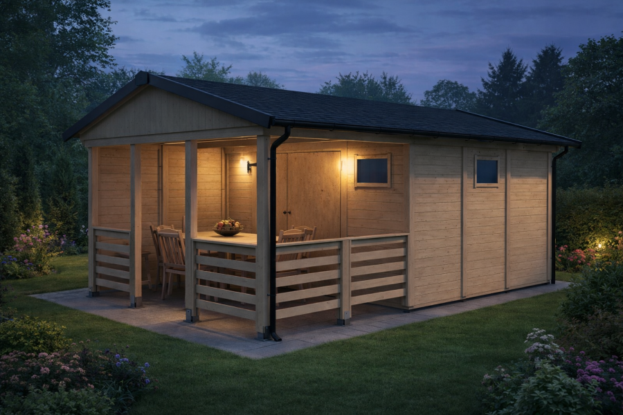 Zahradní altán Herold A3355 C X Plus s boční stěnou (9,6 + 6,3 m2)