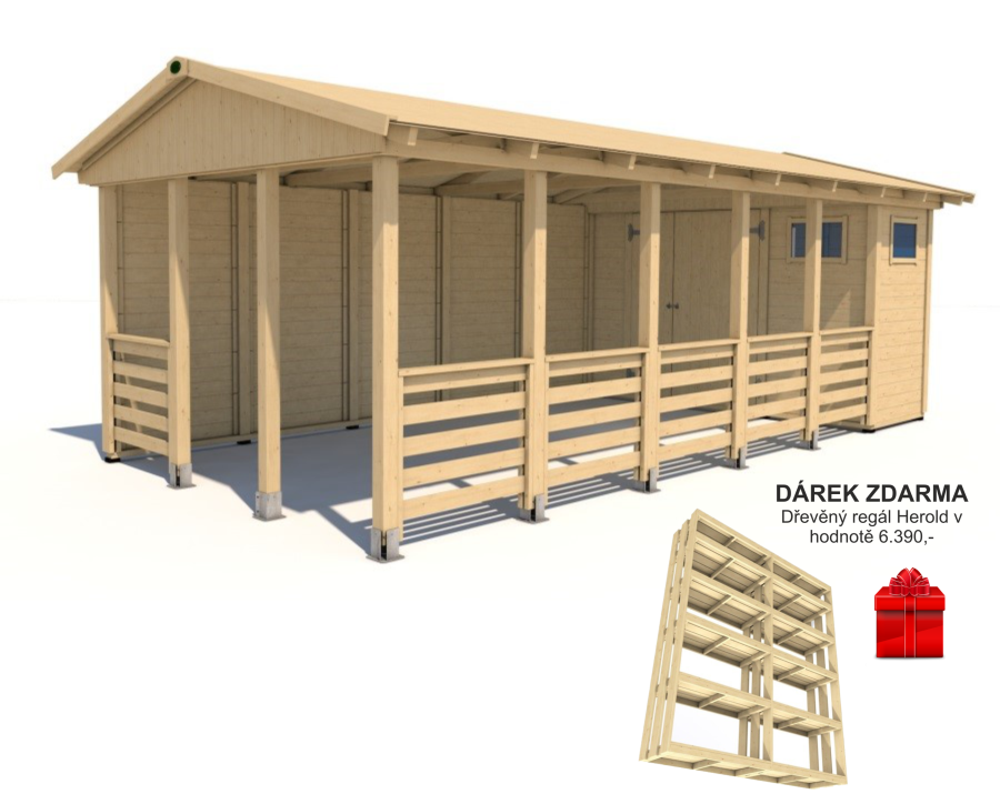 Zahradní altán Herold A3366 AAX Plus s boční stěnou (3,1 + 15,8 m2)