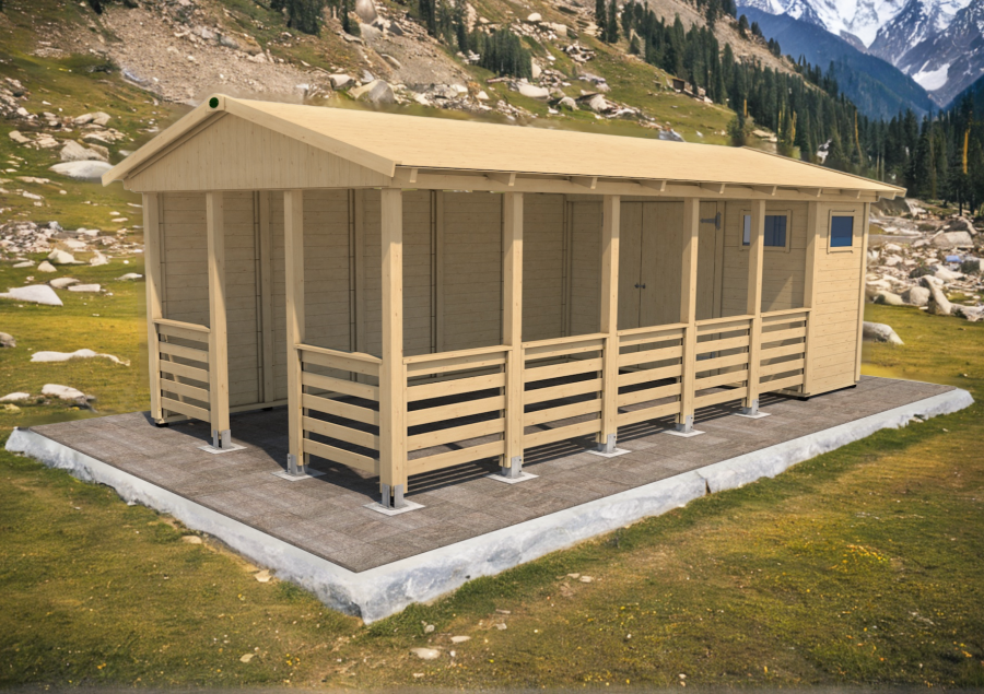 Zahradní altán Herold A3366 AAX Plus s boční stěnou (3,1 + 15,8 m2)