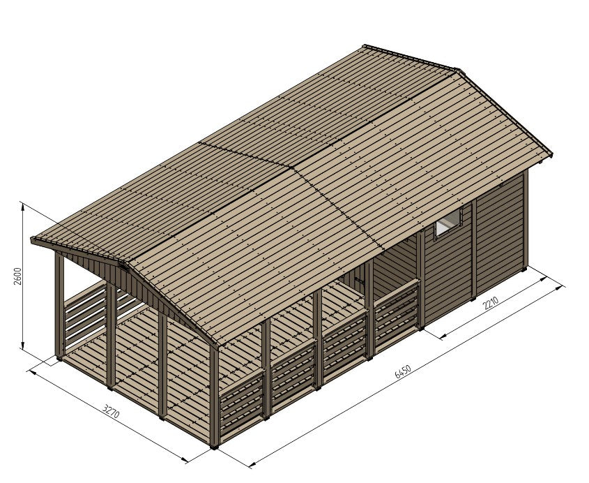 Zahradní altán Herold A3366 B s terasovou podlahou(6,3 + 12,6 m2)