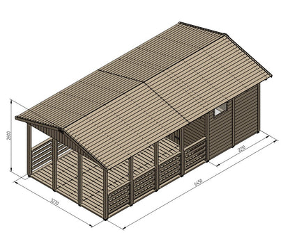 Zahradní altán Herold A3366 B s terasovou podlahou(6,3 + 12,6 m2)