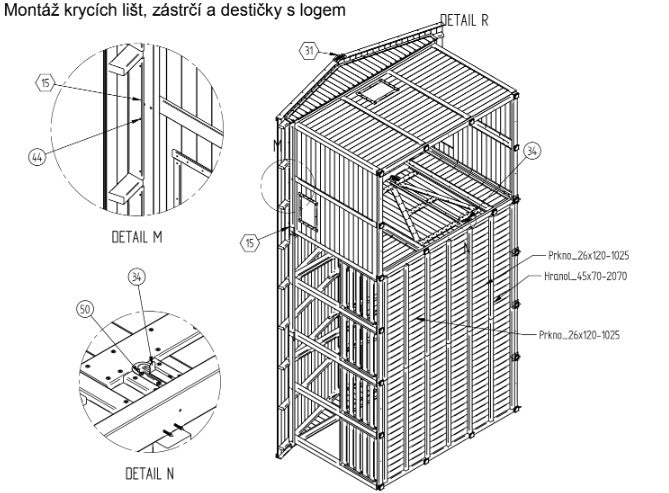 Zahradní altán Herold A3366 B s terasovou podlahou(6,3 + 12,6 m2)