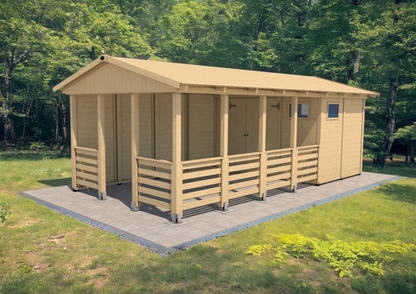 Zahradní altán Herold A3366 BX Plus s boční stěnou  (6,3 + 12,6 m2)