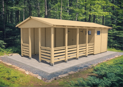 Zahradní altán Herold A3366 BX Plus s boční stěnou  (6,3 + 12,6 m2)