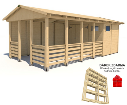 Zahradní altán Herold A3366 BX Plus s boční stěnou  (6,3 + 12,6 m2)