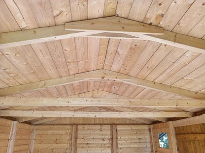 Zahradní altán Herold A3366 C Plus s boční stěnou a terasovou podlahou (9,6 + 9,6 m2)