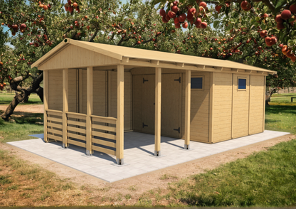 Zahradní altán Herold A3366 CX Plus s boční stěnou (9,6 + 9,6 m2)