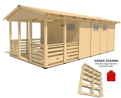 Zahradní altán Herold A3366 D s terasovou podlahou(12,6 + 6,3 m2)