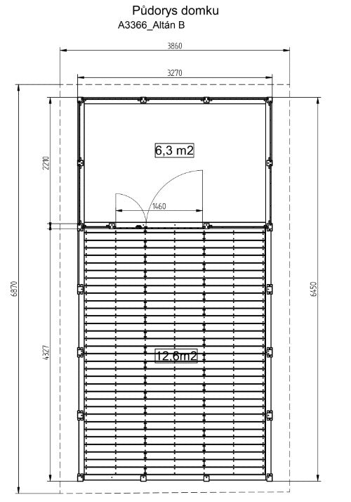 Zahradní altán Herold A3366 DX Plus s boční stěnou (12,6 + 6,3 m2)