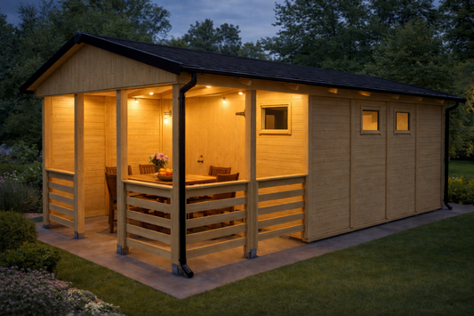 Zahradní altán Herold A3366 DX Plus s boční stěnou (12,6 + 6,3 m2)