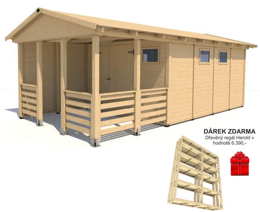 Zahradní altán Herold A3366 DX Plus s boční stěnou (12,6 + 6,3 m2)