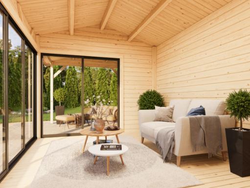 Zahradní domek Amanda 11,2+ 7,8 m2 s posuvnými dveřmi