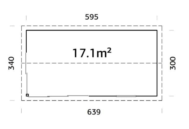 Zahradní domek Amanda 17,1 m2 s posuvnými dveřmi