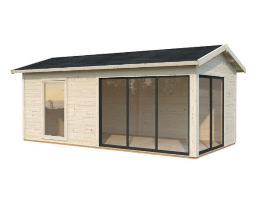 Zahradní domek Amanda 17,1 m2 s posuvnými dveřmi s dvojitým sklem