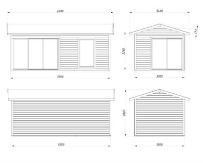 Zahradní domek Amanda 17,1 m2 s posuvnými dveřmi s dvojitým sklem