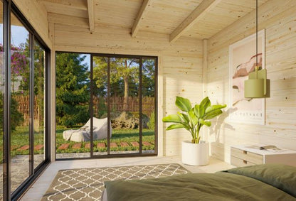 Zahradní domek Andrea 11,2 m2 s posuvnými dveřmi s dvojitým sklem