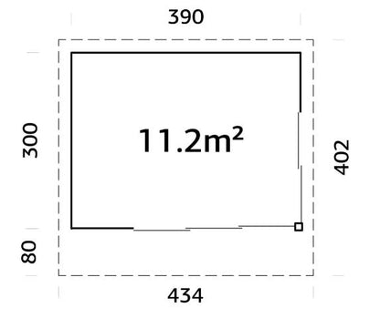 Zahradní domek Andrea 11,2 m2 s posuvnými dveřmi
