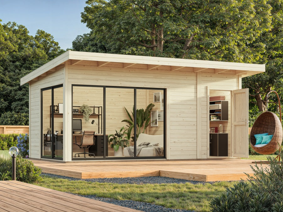 Zahradní domek Andrea 15,2 m2 s posuvnými dveřmi s dvojitým sklem
