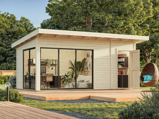 Zahradní domek Andrea 15,2 m2 s posuvnými dveřmi s dvojitým sklem
