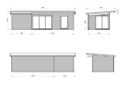 Zahradní domek Andrea 17,1 + 7,9 m2 s posuvnými dveřmi