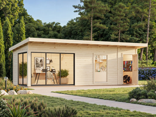 Zahradní domek Andrea 21,1 m2 s posuvnými dveřmi s dvojitým sklem