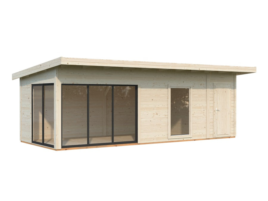 Zahradní domek Andrea 21,1 m2 s posuvnými dveřmi s dvojitým sklem