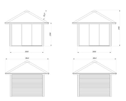 Zahradní domek Bianca 8,3 m2 s posuvnými dveřmi