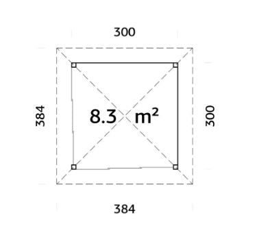 Zahradní domek Bianca 8,3 m2 s posuvnými dveřmi