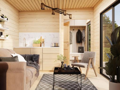 Zahradní domek Cecilia 14,2 m2 s posuvnými dveřmi s dvojitým sklem