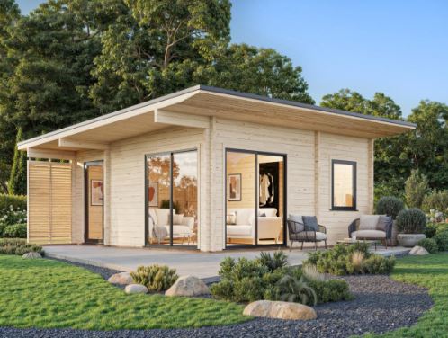 Zahradní domek Cecilia 27,2 m2 s posuvnými dveřmi s dvojitým sklem