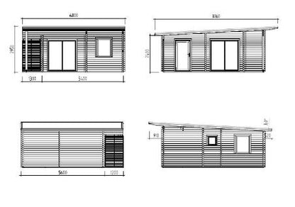Zahradní domek Cecilia 30,0 m2 s posuvnými dveřmi s dvojitým sklem