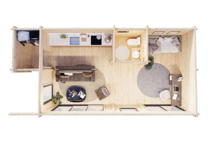 Zahradní domek Cecilia 32,0 m2 s posuvnými dveřmi s dvojitým sklem