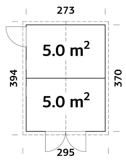 ZAHRADNÍ DOMEK Dan 9,9 m2 - (4,5 + 5 m2)
