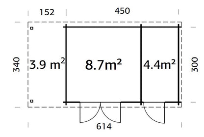 ZAHRADNI DOMEK Ella 13,1 + 3,9 m2