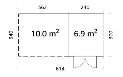 ZAHRADNI DOMEK Ella 6,9 + 10,0 m2